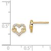 Image 2 : 14k Cubic Zirconia Heart Post Earrings - 38 mm