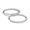 Image 1 : 1.5 ctw Diamond VS/SI 20 MM Hoop Earrings 14k White Gold