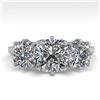 Image 1 : 2 ctw Past Present Future VS/SI Cushion Diamond Ring 18k White Gold