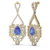 Image 2 : 10.26 ctw Tanzanite & Diamond Earrings 18K Yellow Gold