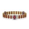 Image 2 : 32.98 ctw Ruby & Diamond Bracelet 14K Yellow Gold