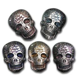 2 oz Hand Poured Silver Skull - Day of the Dead: All Seeing Eye