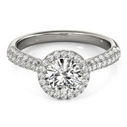 1.4 ctw Certified VS/SI Diamond Solitaire Halo Ring 14k White Gold