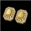 Image 2 : 11.03 ctw Canary Citrine & Diamond Victorian Earrings 14K Yellow Gold