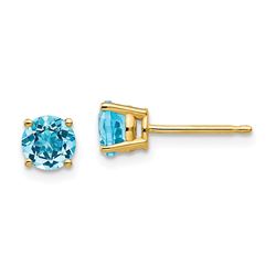 14k 5 mm Blue Topaz Earrings