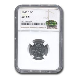 1943-S Lincoln Cent MS-67+ NGC CAC