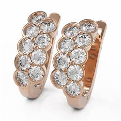 2.34 ctw Diamond Designer Earrings 18K Rose Gold