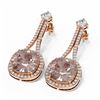 Image 3 : 10.98 ctw Morganite & Diamond Earrings 18K Rose Gold