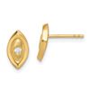 Image 1 : 14k Cubic Zirconia Oval Post Earrings - 37 mm