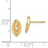 Image 2 : 14k Cubic Zirconia Oval Post Earrings - 37 mm