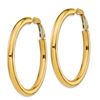 Image 2 : 14k Yellow Gold Polished Round Hoop Earrings - 35 mm