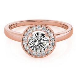 1.15 ctw Certified VS/SI Diamond Halo Ring 18k Rose Gold