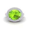 Image 2 : 4.50 ctw Peridot & Micro Pave VS/SI Diamond Ring 18k White Gold