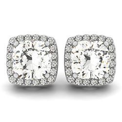 1 ctw Diamond VS/SI Certified Halo Cushion Cut 14k White Gold