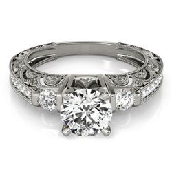 0.91 ctw Certified VS/SI Diamond Antique Ring 14k White Gold