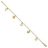 Image 2 : 14k Yellow Gold Polished & D/C Hearts Bracelet - 7 in.