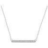 10kt White Gold Round Diamond Bar Pendant Chain Necklace 1/10 Cttw