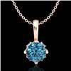 0.62 ctw Fancy Intense Blue Diamond Art Deco Necklace 18k Rose Gold
