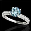 1.43 ctw SI Certified Blue Diamond Solitaire Antique Ring 10k White Gold