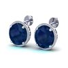 25 ctw Sapphire & Micro Pave VS/SI Diamond Earrings 18k White Gold