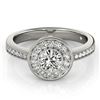 0.8 ctw Certified VS/SI Diamond Solitaire Halo Ring 14k White Gold