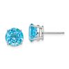 14k White Gold 8 mm Blue Topaz Earrings