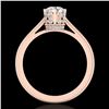 Image 2 : 0.81 ctw VS/SI Diamond Solitaire Art Deco Ring 18k Rose Gold