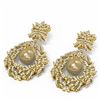 Image 3 : 5.22 ctw Diamond Golden Pearl Earrings 18K Yellow Gold