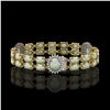 Image 2 : 14.39 ctw Opal & Diamond Bracelet 14K Yellow Gold