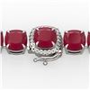 Image 1 : 46 ctw Ruby & Micro Pave VS/SI Diamond Bracelet 14k White Gold