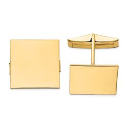 14K Square Solid Cuff Links