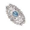 Image 1 : 7.02 ctw Aquamarine & Diamond Ring 18K White Gold
