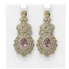 Image 1 : 12.22 ctw Morganite & Diamond Earrings 18K Yellow Gold