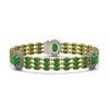 Image 1 : 23.92 ctw Jade & Diamond Bracelet 14K Yellow Gold