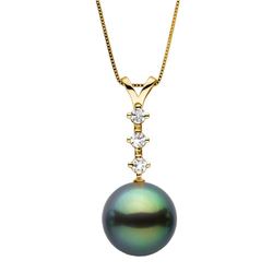 Black Tahitian Pearl and Diamond Constellation Pendant