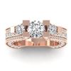 Image 1 : 5.5 ctw VS/SI Diamond Art Deco 3 Stone Micro Ring 14k Rose Gold