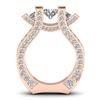 Image 3 : 5.5 ctw VS/SI Diamond Art Deco 3 Stone Micro Ring 14k Rose Gold