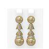 Image 1 : 1.01 ctw Diamond & Pearl Earrings 18K Yellow Gold