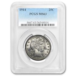 1914 Barber Quarter MS-63 PCGS