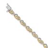 Image 1 : 14K Two-tone 1ct Diamond Bracelet Two Tone Gold - 7 in.