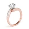 Image 3 : 1.4 ctw Certified VS/SI Diamond Bypass Solitaire Ring 14k Rose Gold