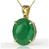 Image 1 : 9 ctw Emerald Designer Solitaire Necklace 18k Yellow Gold