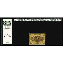 Fr. 1228 5c First Issue PCGS New 62PPQ. Fr. 1228 5c First Issue PCGS New 62PPQ.