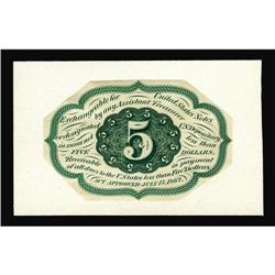 Milton 1E5R.3 5¢ First Issue Proof Printed in Green Gem Milton 1E5R.3 5¢ First Issue Proof Printed i