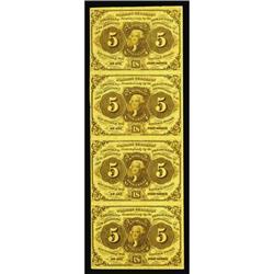 Fr. 1230 5¢ First Issue Vertical Strip of Four Fr. 1230 5¢ First Issue Vertical Strip of Four Very C