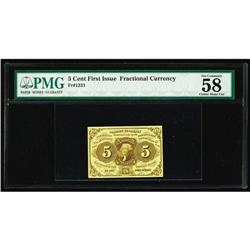 Fr. 1231 5c First Issue PMG Choice About Unc 58. Fr. 1231 5c First Issue PMG Choice About Unc 58.