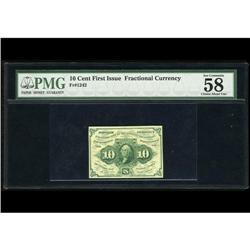 Fr. 1242 10c First Issue PMG Choice About Unc 58. Fr. 1242 10c First Issue PMG Choice About Unc 58.