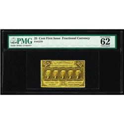 Fr. 1279 25c First Issue PMG Uncirculated 62. Fr. 1279 25c First Issue PMG Uncirculated 62.