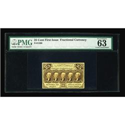 Fr. 1280 25c First Issue PMG Choice Uncirculated 63. Fr. 1280 25¢ First Issue PMG Choice Uncirculate