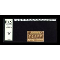 Fr. 1281 25c First Issue PCGS Choice New 63. Fr. 1281 25c First Issue PCGS Choice New 63.